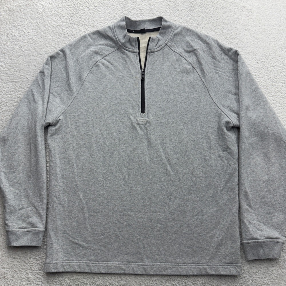 Public Rec Better Than Down Quarter Zip Pullover Men XL Heather Gray Pima Cotton